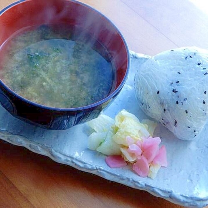 まな板なし5分!江戸庶民風❤具無し味噌汁の朝定食♪